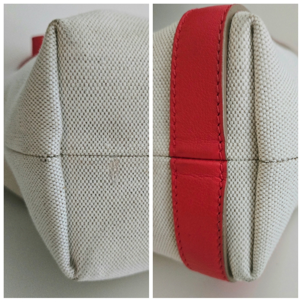 Authentic SALVATORE FERRAGAMO Vara Ribbon Red‎  Canvas Tote Shoulder Bag - Picture 8 of 15